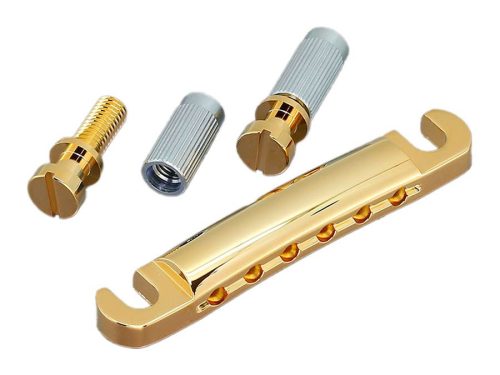 GE101A-GG Gotoh  tailpiece guitar, LP-model, with studs and anchors, stud distance 82mm, aluminium, gold