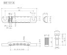 GE101A-GG Gotoh  tailpiece guitar, LP-model, with studs and anchors, stud distance 82mm, aluminium, gold