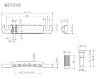 GE101A-N Gotoh  tailpiece guitar, LP-model, with studs and anchors, stud distance 82mm, aluminium, nickel