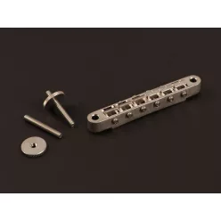   GE104B-AN Gotoh Master Relic Collection bridge for e-guitar, "tune-o-matic", thumbwheel spacing 74,0mm, hard zinc saddles, aged nickel
