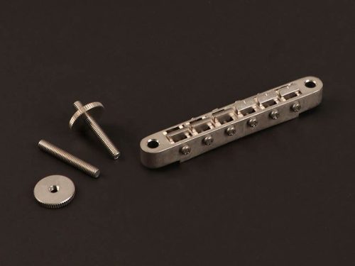 GE104B-AN Gotoh Master Relic Collection bridge for e-guitar, "tune-o-matic", thumbwheel spacing 74,0mm, hard zinc saddles, aged nickel