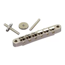   GE104B-N Gotoh  bridge for e-guitar, "tune-o-matic", thumbwheel spacing 74,0mm, hard zinc saddles, nickel