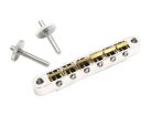 GE104BANBS3 Hosco Japan  by Gotoh vintage style T-O-M bridge, 12" radius, brass unnotched saddles, aged nickel