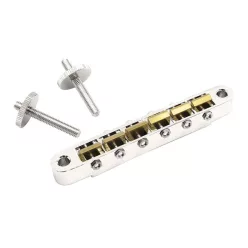   GE104BNBS3 Hosco Japan  by Gotoh vintage style T-O-M bridge, 12" radius, brass unnotched saddles, nickel