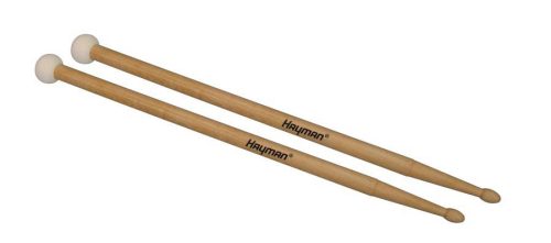 GM-1B Hayman  gong mallet, 419 mm. maple handle, 30 mm. felt head, pair, thick