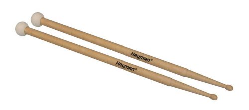 GM-2B Hayman  gong mallet, 419 mm. maple handle, 30 mm. plastic core felt head, double end, pair, thick