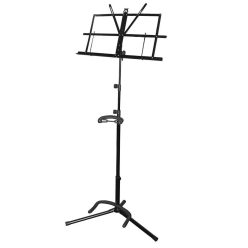   GMS-100 Boston  guitar stand/music stand combination, metal, black, collapsible, with sheet music retainers