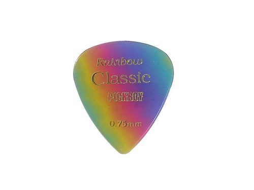 GP21-075 Pickboy Celltex picks with "rainbow"-design, 50-pack, 0.75 mm.