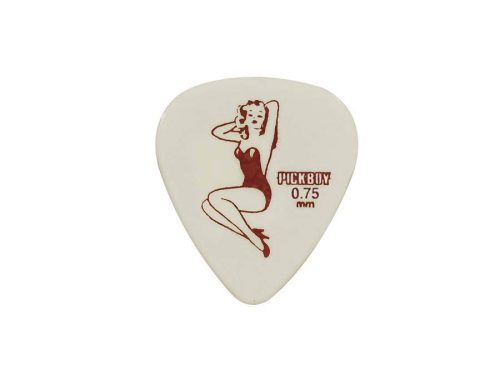 GP766-075 Pickboy Celltex picks with "queen"-design, 50-pack, 0.75 mm.