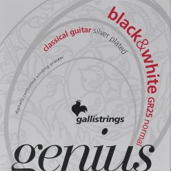   GR-25 Galli Genius string set classic, black trebles and silverplated basses, normal tension, 028-032-040-029-037-044