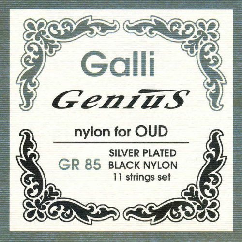 GR-85 Galli Genius string set oud, silverplated, black nylon, 11 strings