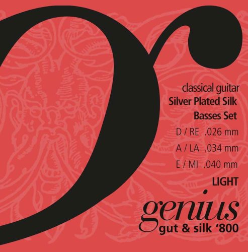 GR2640 Galli Genius Gut & Silk basses set light tension, 026-033-040