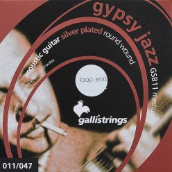   GSB-11-LE Galli Gypsy Jazz string set acoustic, silverplated roundwound, medium, loop end, 011-014-023-030-039-047