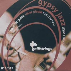   GSB-11 Galli Gypsy Jazz string set acoustic, silverplated roundwound, medium, 011-014-023-030-039-047