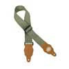 GST-100-AGN Gaucho Grass Series guitar strap, hemp with brown suede slips, army green