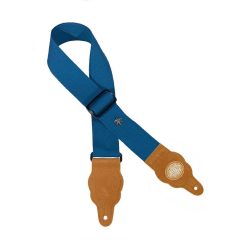   Gaucho GST-100-CU Grass Series Gitarrengurt aus Hanf – braune Wildleder-Endstücke, kobaltblau