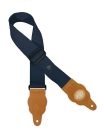 GST-100-DB Gaucho Grass Series guitar strap, hemp with brown suede slips, dark blue