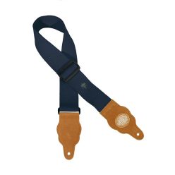   GST-100-DB Gaucho Grass Series guitar strap, hemp with brown suede slips, dark blue