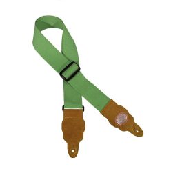   GST-100-LG Gaucho Grass Series guitar strap, hemp with brown suede slips, light green