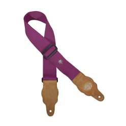   GST-100-PU Gaucho Grass Series guitar strap, hemp with brown suede slips, purple
