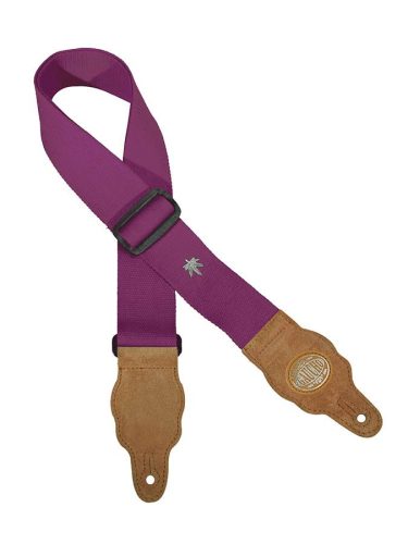 GST-100-PU Gaucho Grass Series guitar strap, hemp with brown suede slips, purple