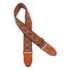 GST-1280-1 Gaucho Authentic Deluxe Series guitar strap, 2" jacquard weave, leather slips with pins, brass buckle, suede backing, br/or