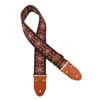 GST-1280-5 Gaucho Authentic Deluxe Series guitar strap, 2" jacquard weave, leather slips with pins, brass buckle, suede backing, bl/pk