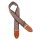 GST-1280-6 Gaucho Authentic Deluxe Series guitar strap, 2" jacquard weave, leather slips with pins, brass buckle, suede backing, bk/bu/rd