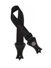 GST-140-BK Gaucho Icon Series guitar strap, deluxe black nylon with faux leather slips, no print