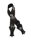 GST-142-BK Gaucho Icon Series guitar strap, deluxe black nylon with faux leather slips, dragon print