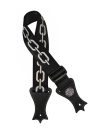 GST-144-BK Gaucho Icon Series guitar strap, deluxe black nylon with faux leather slips, chains print