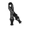 GST-144-BK Gaucho Icon Series guitar strap, deluxe black nylon with faux leather slips, chains print