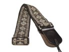 GST-181-GY Gaucho Traditional Series guitar strap, 2 jacquard weave, leather slips, grey