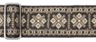 GST-181-GY Gaucho Traditional Series guitar strap, 2 jacquard weave, leather slips, grey