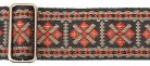 GST-181-RG Gaucho Traditional Series guitar strap, 2 jacquard weave, leather slips, red and grey