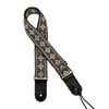 GST-181-WG Gaucho Traditional Series guitar strap, 2 jacquard weave, leather slips, white and grey