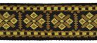 GST-181-YE Gaucho Traditional Series guitar strap, 2 jacquard weave, leather slips, yellow