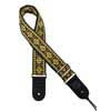 GST-181-YE Gaucho Traditional Series guitar strap, 2 jacquard weave, leather slips, yellow