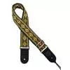 GST-181-YE Gaucho Traditional Series guitar strap, 2 jacquard weave, leather slips, yellow