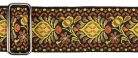 GST-184-07 Gaucho Traditional Series guitar strap, 2 jacquard weave, leather slips, multi colors