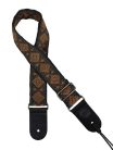 GST-184-10 Gaucho Traditional Series guitar strap, 2 jacquard weave, leather slips, multi colors