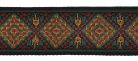 GST-184-10 Gaucho Traditional Series guitar strap, 2 jacquard weave, leather slips, multi colors