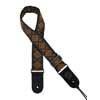 GST-184-10 Gaucho Traditional Series guitar strap, 2 jacquard weave, leather slips, multi colors