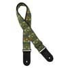 GST-186-GN Gaucho Traditional Series guitar strap, 2 jacquard weave, leather slips, green mosaic