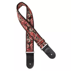   GST-188-14 Gaucho Traditional Series guitar strap, 2 jacquard weave, leather slips, multi colors