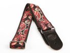 GST-188-14 Gaucho Traditional Series guitar strap, 2 jacquard weave, leather slips, multi colors