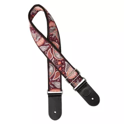   GST-188-15 Gaucho Traditional Series guitar strap, 2 jacquard weave, leather slips, multi colors