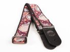 GST-188-15 Gaucho Traditional Series guitar strap, 2 jacquard weave, leather slips, multi colors