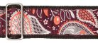 GST-188-15 Gaucho Traditional Series guitar strap, 2 jacquard weave, leather slips, multi colors