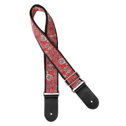   GST-188-16 Gaucho Traditional Series guitar strap, 2 jacquard weave, leather slips, multi colors